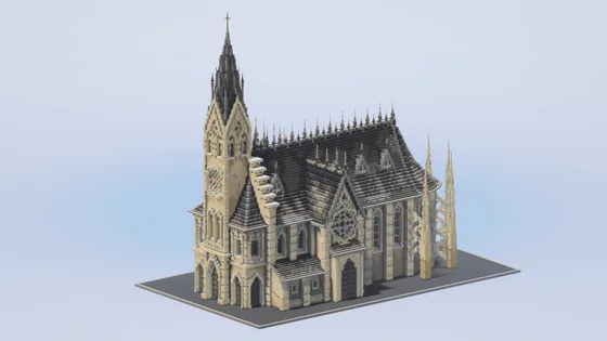 Gothic Church Minecraft Structure Minecraft schematic