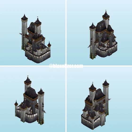 Gothic Dracula Castle Tower Minecraft schematic