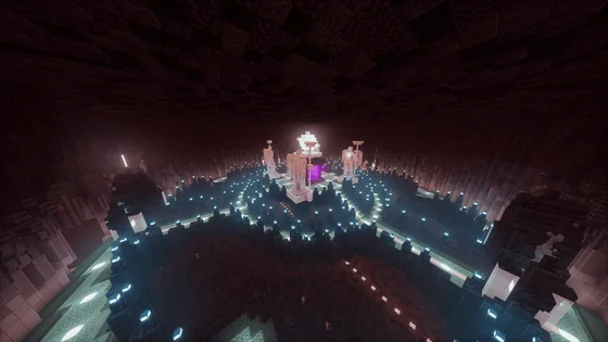 Gothic Nether Hub Transportation System Minecraft schematic