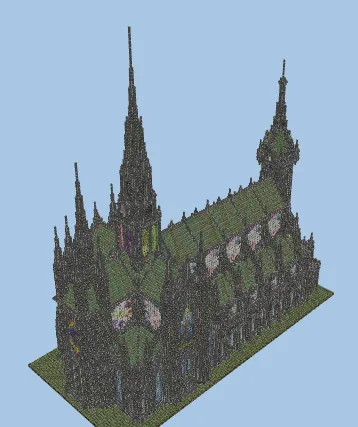 Gothic Style Cathedral Structure Minecraft schematic