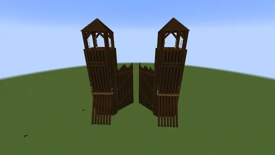 Grand Medieval Wooden Entrance Minecraft schematic