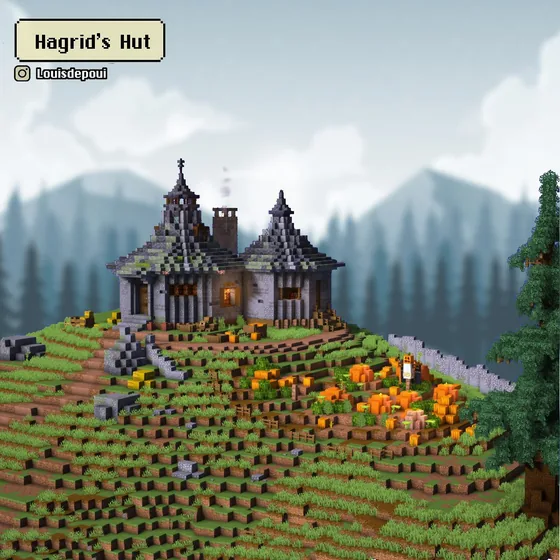 Hagrid's Magical Hut Minecraft schematic