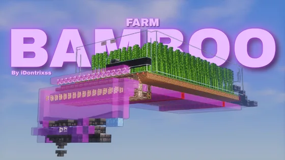 High Efficiency Automatic Bamboo Farm and Compactor Minecraft schematic