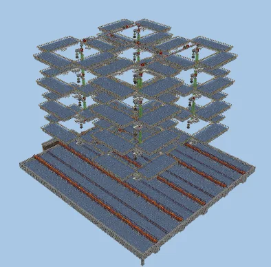 High Efficiency Iron Farm 45000 Items Per Hour Minecraft schematic preview