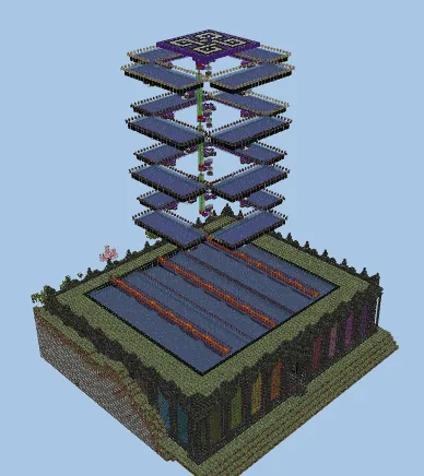 High-Yield Iron Farm with Mountain Integration Minecraft schematic