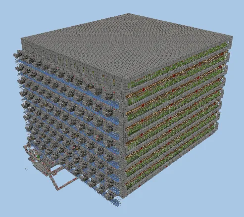High-Yield Sugar Cane Farm Minecraft schematic preview
