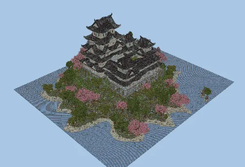 Himeji Japanese Castle Structure Minecraft schematic
