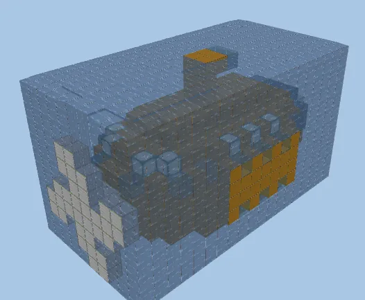 Hollow Submarine Structure Minecraft schematic