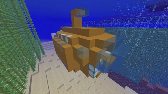 Hollow Submarine Structure Minecraft schematic