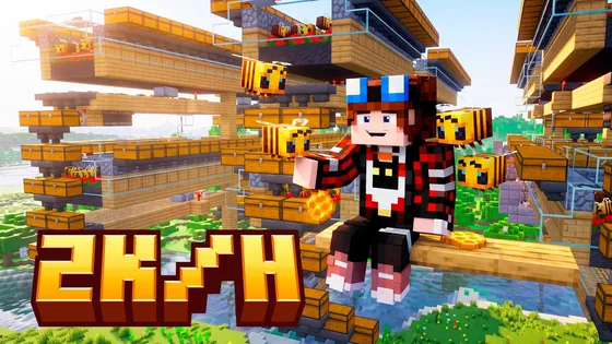 Honey Farm 48 Hives 2K Per Hour Minecraft schematic