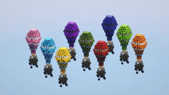 Hot Air Balloon Pack Structure Minecraft schematic