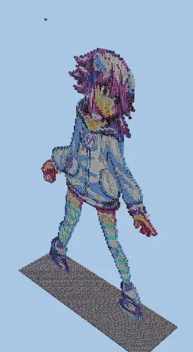 Hyperdimension Neptune Pixel Art Minecraft schematic