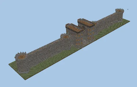 Imposing Medieval Wall Entrance Minecraft schematic