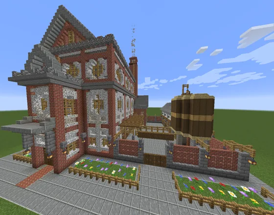Polished Andesite Industrial Factory Shell Minecraft schematic
