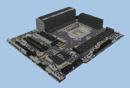 Intel Z590-PRO WIFI Motherboard Pixel Art Minecraft schematic preview