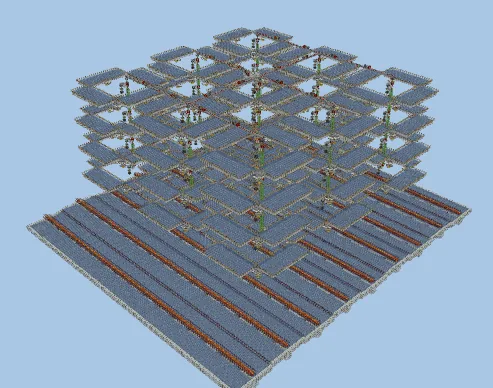 Iron Farm 100000 Items Per Hour Minecraft schematic