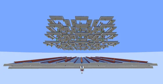 Iron Farm 100000 Items Per Hour Minecraft schematic