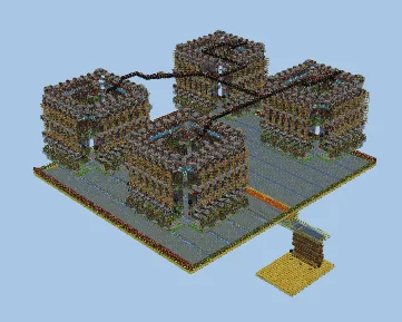 Iron Farm With High-Speed Storage Minecraft schematic