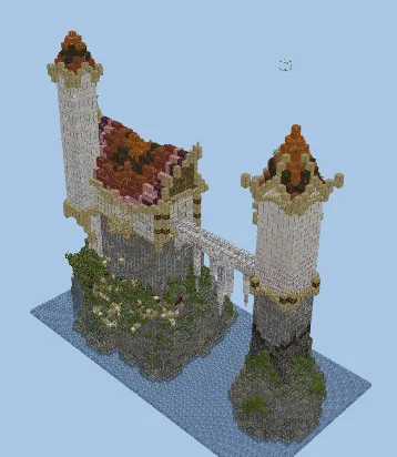 Island Mountain House and Cave Entrance Minecraft schematic