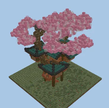 Japanese Cherry Blossom Treehouse Minecraft schematic