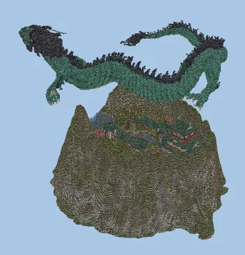 Japanese Dragon Mountain Structure Minecraft schematic preview