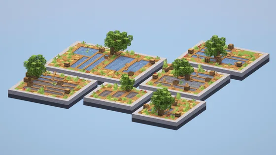 Japanese Paddies Rural Area Minecraft schematic