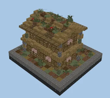 Japanese Rural Hut House Minecraft schematic