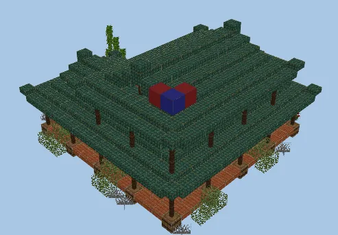 Japanese House With Dark Prismarine Minecraft schematic
