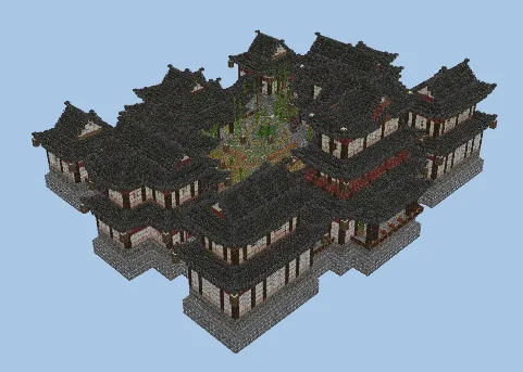 Japanese Style Temple Exterior Minecraft schematic