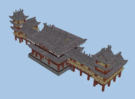 Japanese Style Temple Structure Minecraft schematic preview