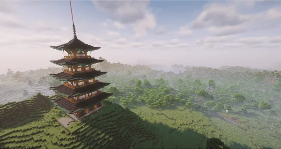 Japanese Style Temple Structure Minecraft schematic