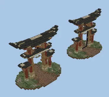 Japanese Torii Nether Portal Minecraft schematic