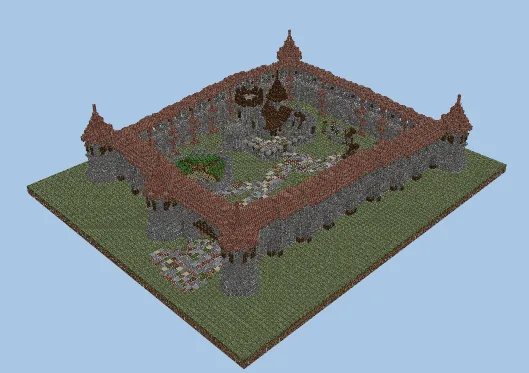 Kingdom Style House With Farms Minecraft schematic
