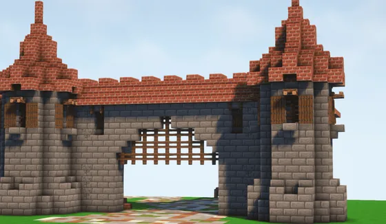 Kingdom Style House With Farms Minecraft schematic