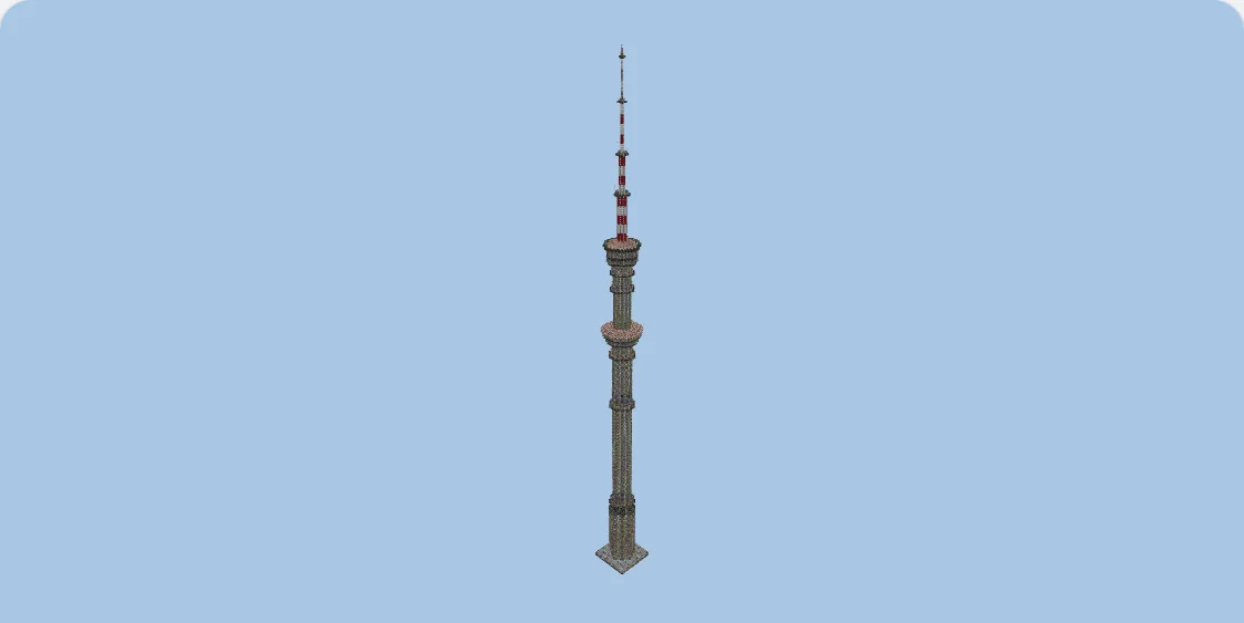 Koktobe TV Tower Almaty Minecraft schematic preview