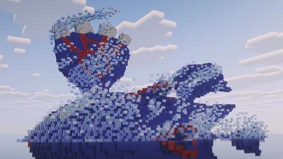 Kyogre Ocean Splash Sculpture Minecraft schematic