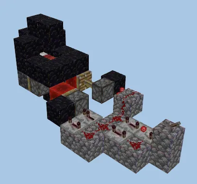 Lagproof Hackerproof Bed Trap Contraption Minecraft schematic