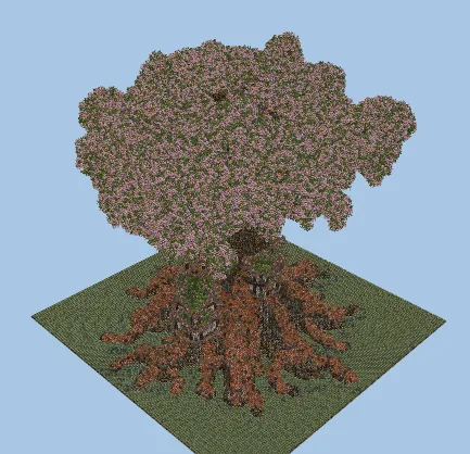 Large Decorated Custom Tree Build Minecraft schematic