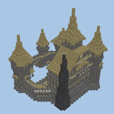 Large Mountain Castle Structure Minecraft schematic preview