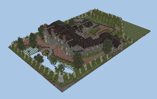 Large Two-Story Luxury Mansion Build Minecraft schematic