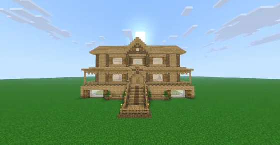 Large Wooden Mansion Build Minecraft schematic