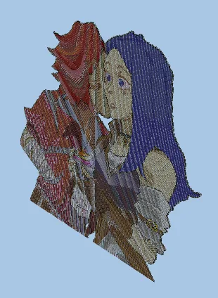 League of Legends Arcane Pixel Art Minecraft schematic preview