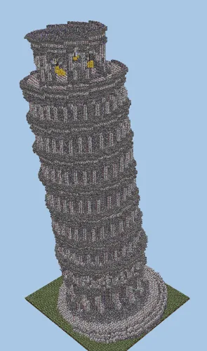 Leaning Tower of Pisa Architectural Replica Minecraft schematic