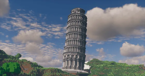 Leaning Tower of Pisa Architectural Replica Minecraft schematic