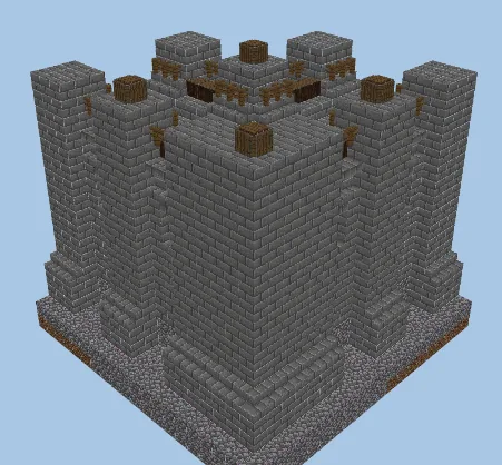 Leniland Fortress Corner Wall Section Minecraft schematic