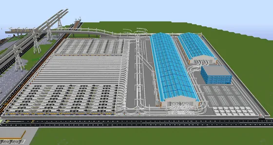 Light Rail Vehicle Depot Minecraft schematic