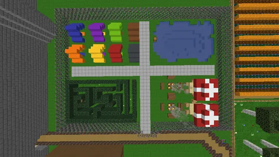 Local Park With Maze Minecraft schematic