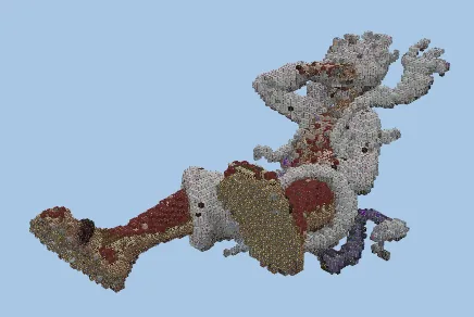 Luffy Gear 5 Floating Statue Minecraft schematic