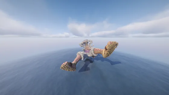 Luffy Gear 5 Floating Statue Minecraft schematic