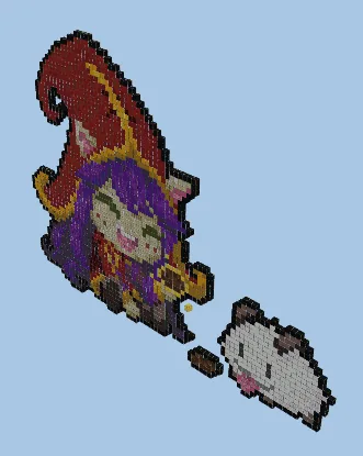 Lulu League of Legends Pixel Art Minecraft schematic